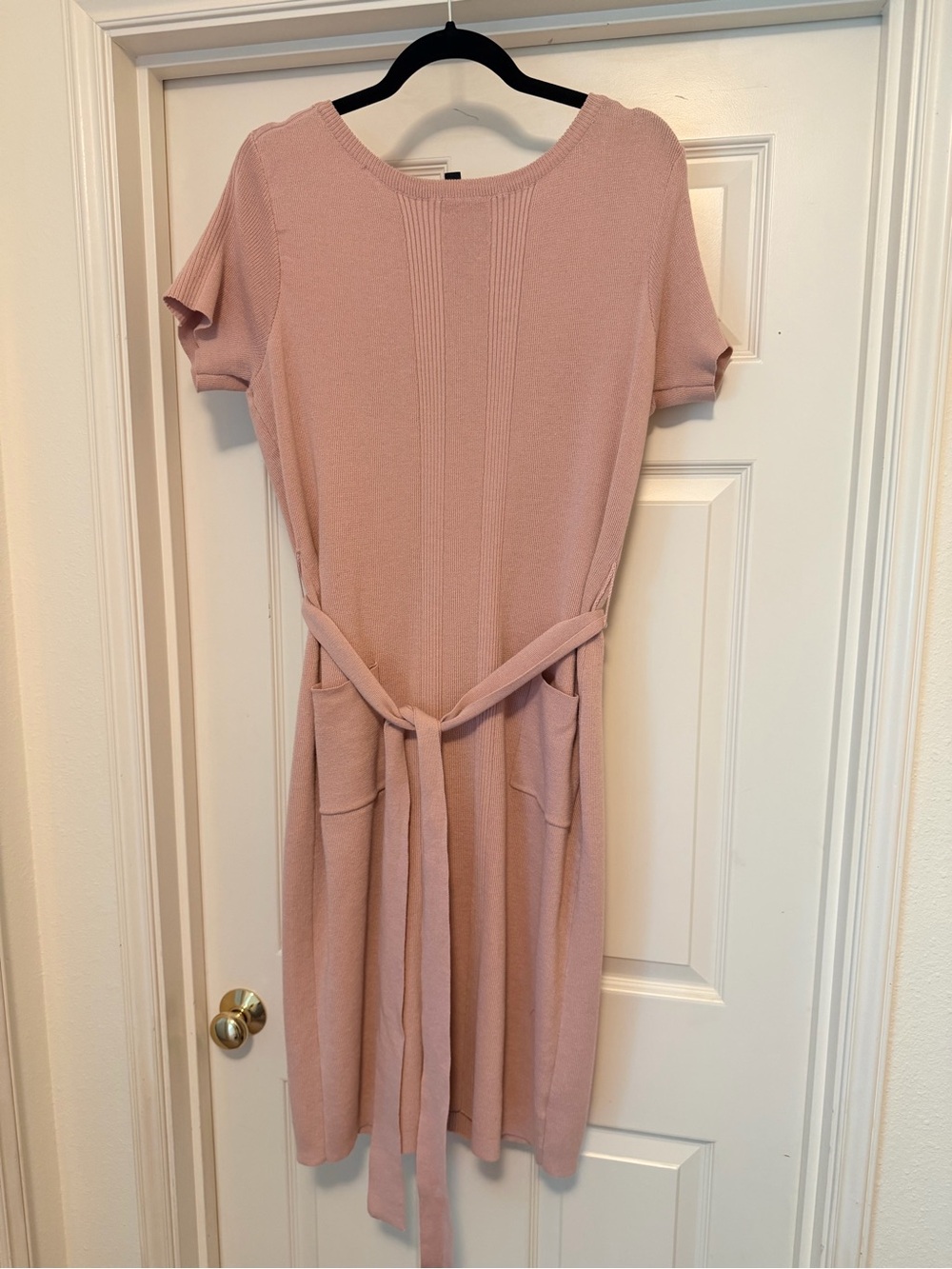 torrid Blush Pink Knit Midi Dress with Tie Waist